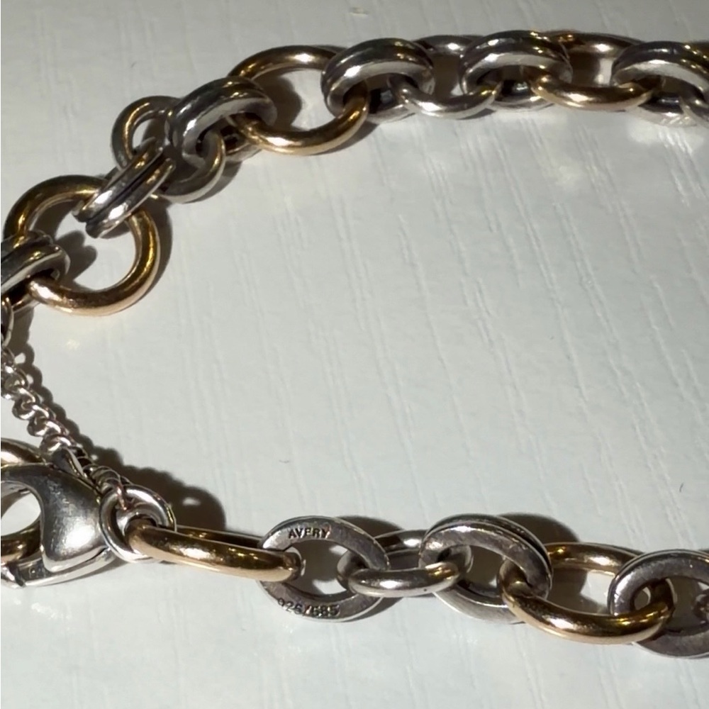 James Avery Retired 14k Gold/Silver Two Tone Charm Bracelet 7" - Picture 4 of 4